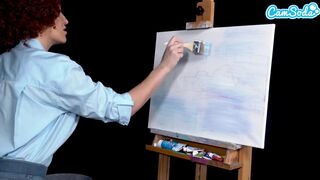 Ryan Keely bob ross cosplayban festés óráján megvadul a kolosszális cicis milf