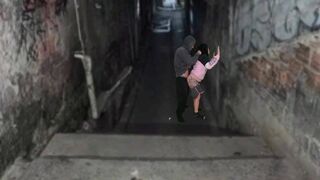 Afró Amerikai szajha keményen megkúrelva a favela domb urával a funk tánc után